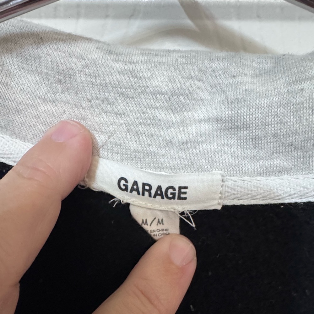 Garage Pullover Gray & Black Block Color Quarter Zip Sweatshirt Women’s M - Picture 3 of 3